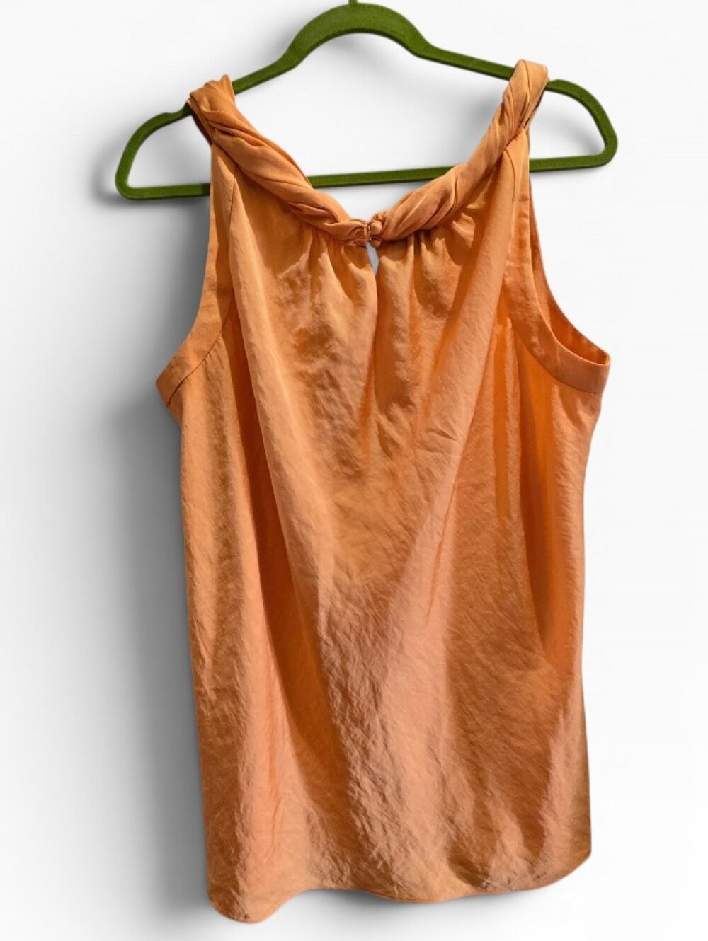 Talbots Women’s Sleeveless Twist Neck Tank Top - Peach - Picture 2 of 6